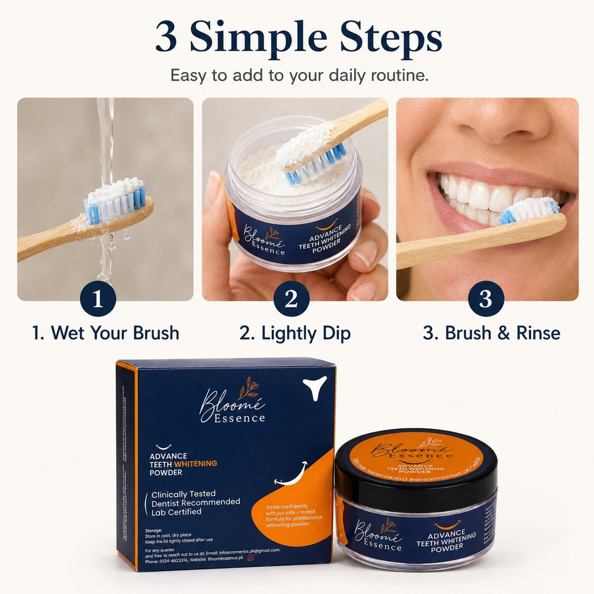 Advance Teeth Whitening Powder
Lab Tested • Enamel-Safe • Mineral Formula