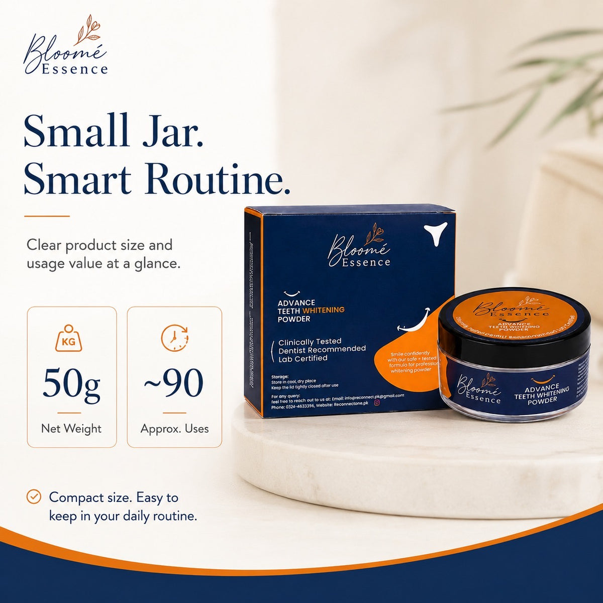 Advance Teeth Whitening Powder
Lab Tested • Enamel-Safe • Mineral Formula